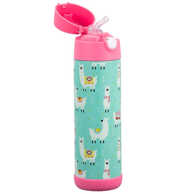 Snug Insulated Kids Water Bottle with Straw & Spout â€“ Double-Wall Stainless Steel, Leakproof, Easy-Flip Lid â€“ For School, Travel, Toddlers & Big Kids - Llamas, 17oz - Image 4